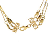 14kt Yellow Gold 0.72Ctw Triple Strand Floating Diamond Necklace