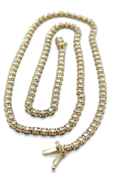 14kt Yellow Gold 16.5"" Diamond Cupcake Tennis Necklace