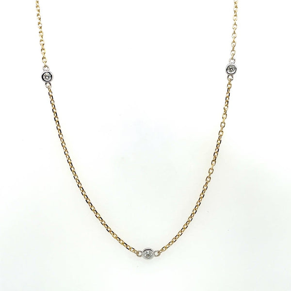 14Kt Two Tone Gold 0.25 Ctw Diamonds By The Yard Necklace