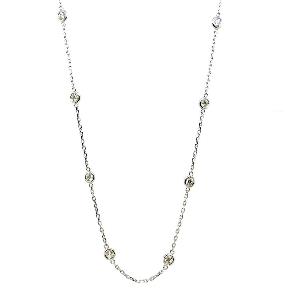 14Kt White Gold 1.00 Ctw Diamonds By The Yard Necklace