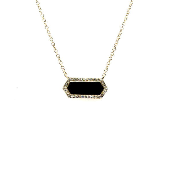 14kt Yellow Gold 0.10Ct Diamond Bar Necklace