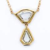 Rare 14kt Yellow Gold Portrait Cut Diamond Neckalce