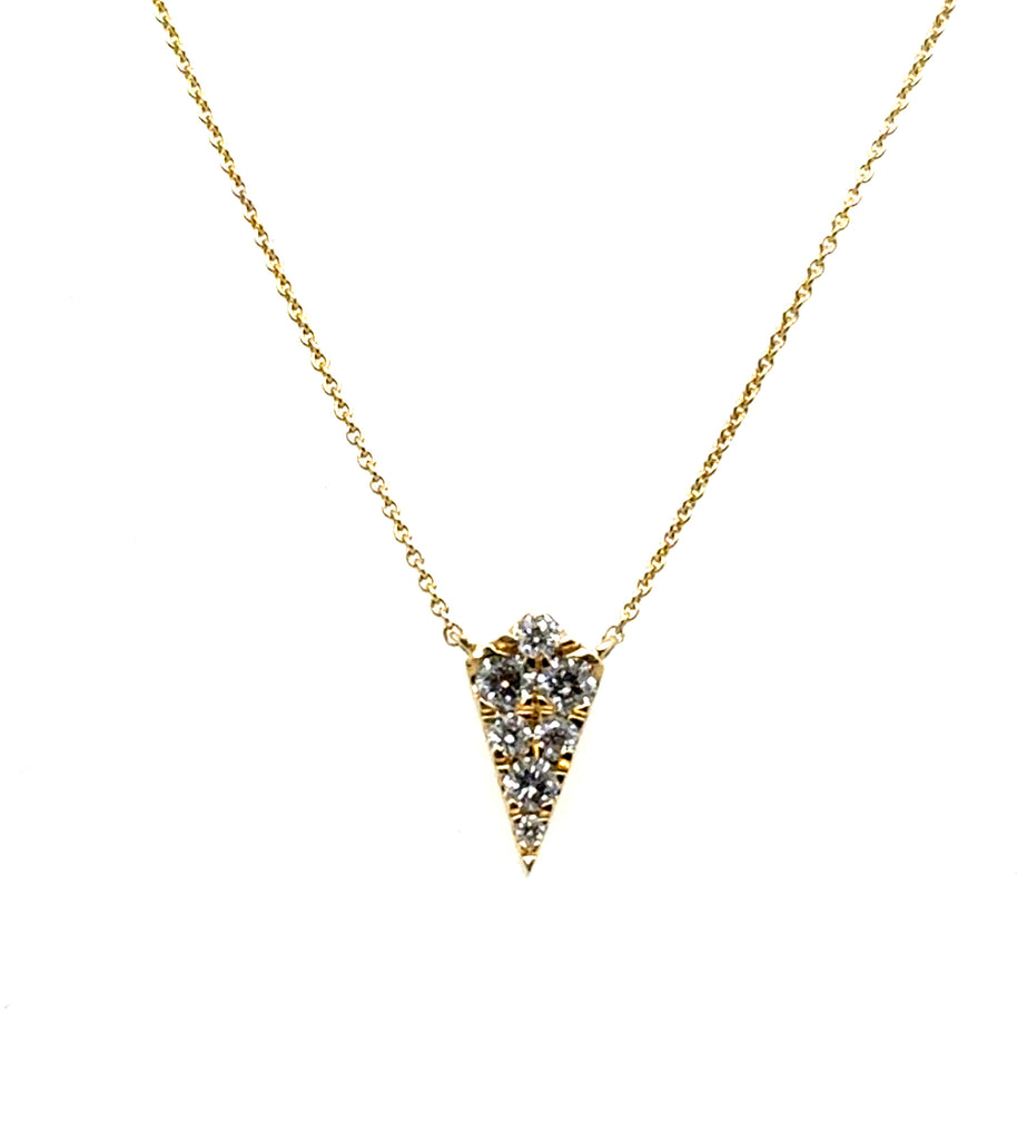 14Kt Yellow Gold 0.20Ctw Diamond Drop Necklace On Cable Chain