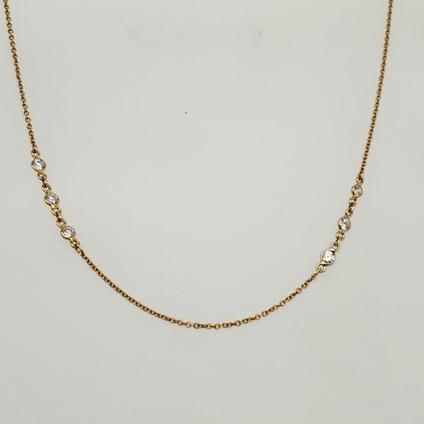 14kt Yellow Gold and Diamond Necklace