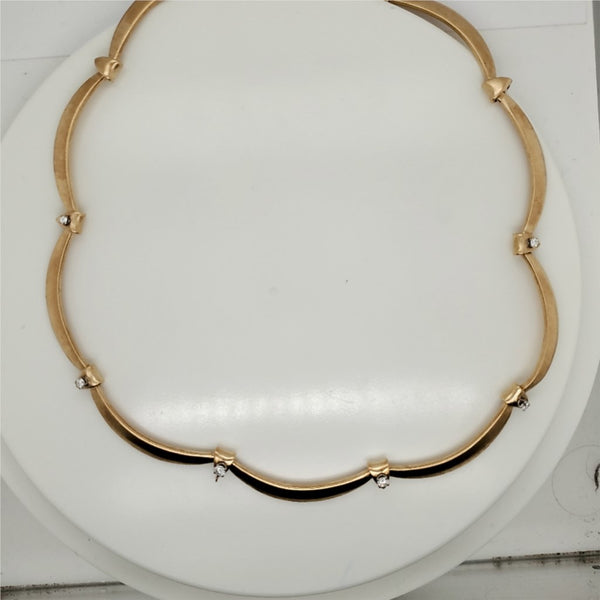 14kt Yellow Gold and Diamond Choker Necklace