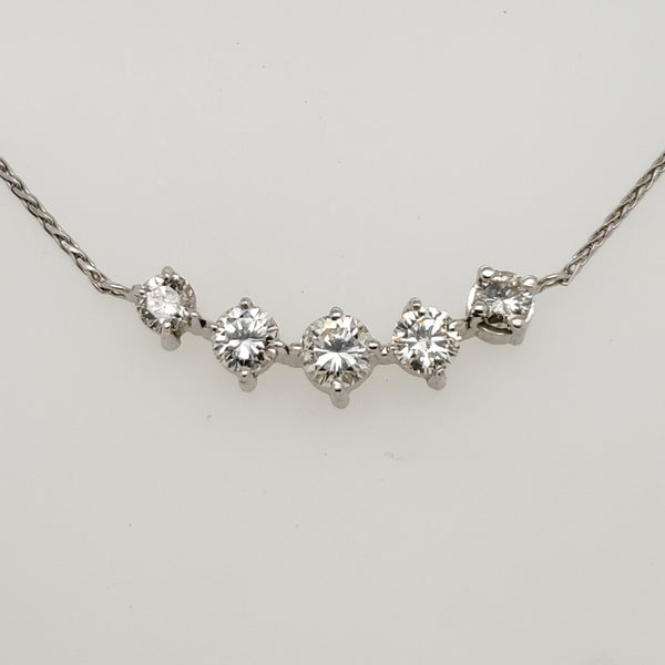 14kt White Gold and Diamond East West Necklace