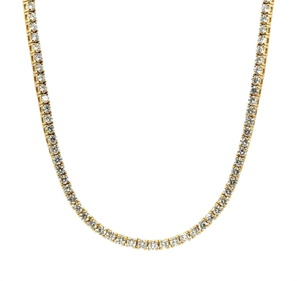 14kt Yellow Gold 5.40 Ctw Diamond Tennis Necklace