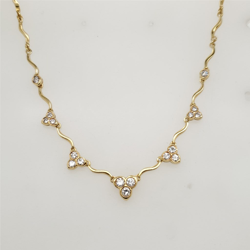 18kt Yellow Gold and Diamond Necklace