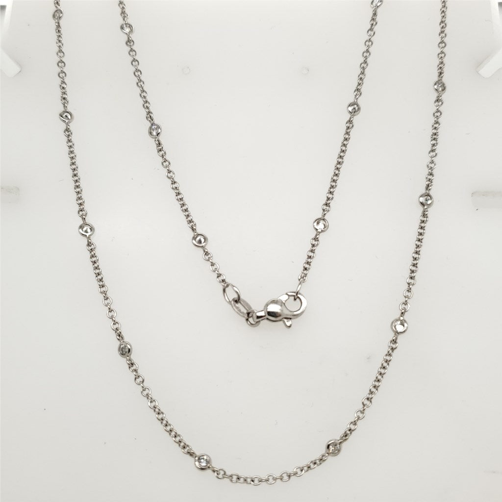 18Kt White Gold Diamonds By The Yard Necklace