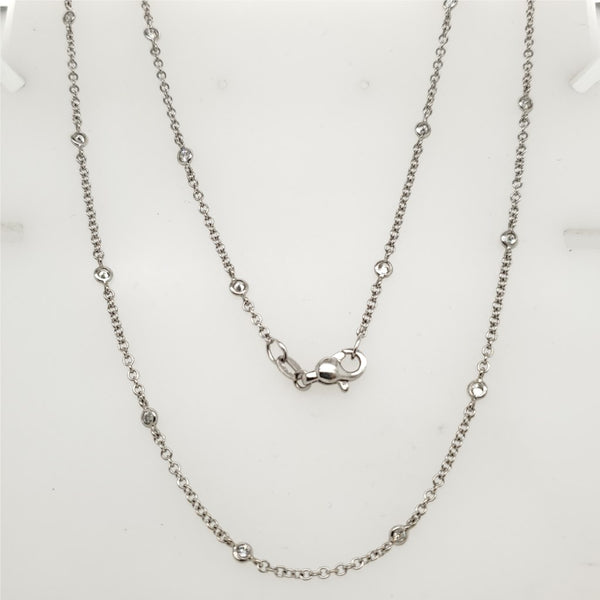 18Kt White Gold Diamonds By The Yard Necklace