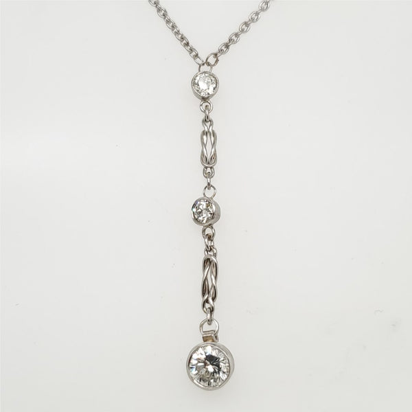 Platinum Art Deco Diamond Pendant Necklace