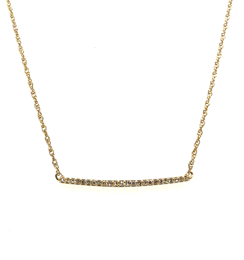 14kt Yellow Gold 0.10Ctw Diamond Bar Necklace
