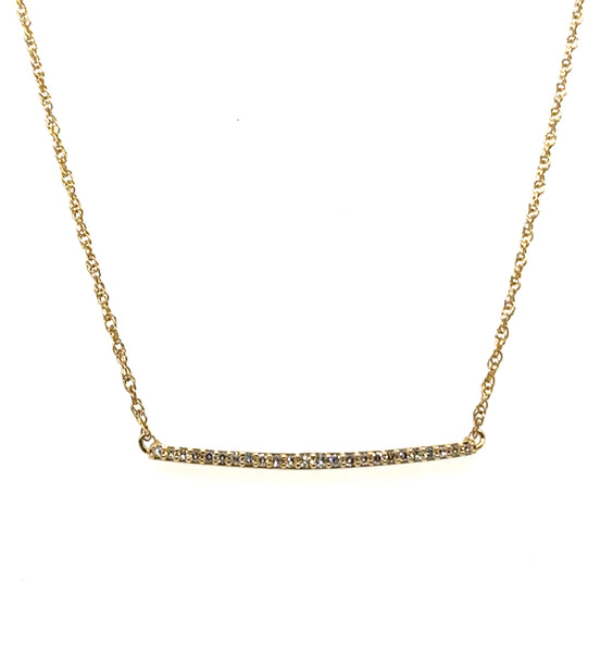 14kt Yellow Gold 0.10Ctw Diamond Bar Necklace
