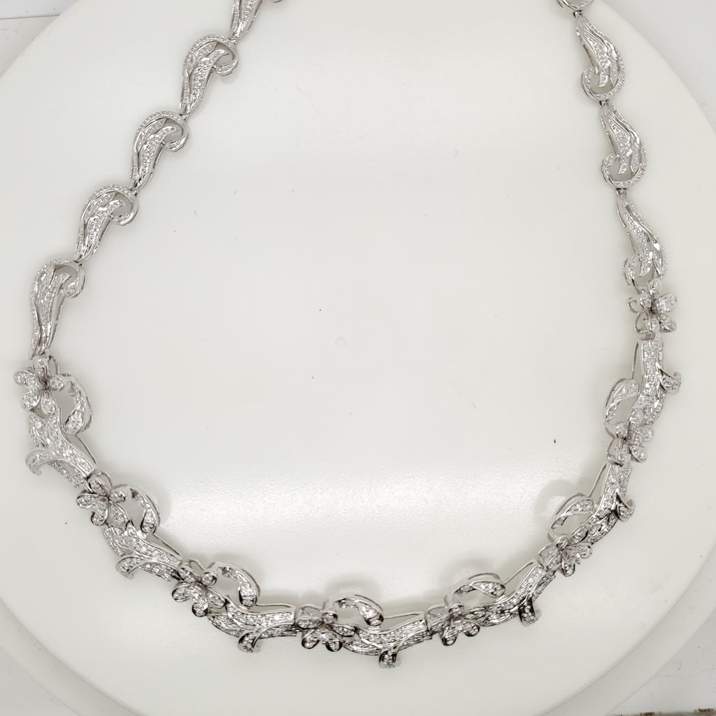 14kt White Gold and Diamond Neckalce