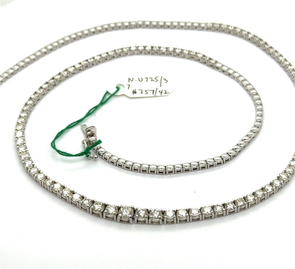 14Kt White Gold 4.84Ctw Diamond Graduated Riviera Necklace 17""