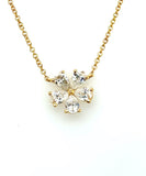 1.23Ctw 18Kt Yellow Gold Pear Cut Diamond Necklace