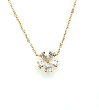 1.23Ctw 18Kt Yellow Gold Pear Cut Diamond Necklace