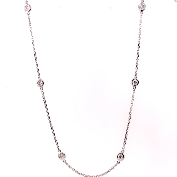 14Kt White Gold Diamonds By The Yard Necklace