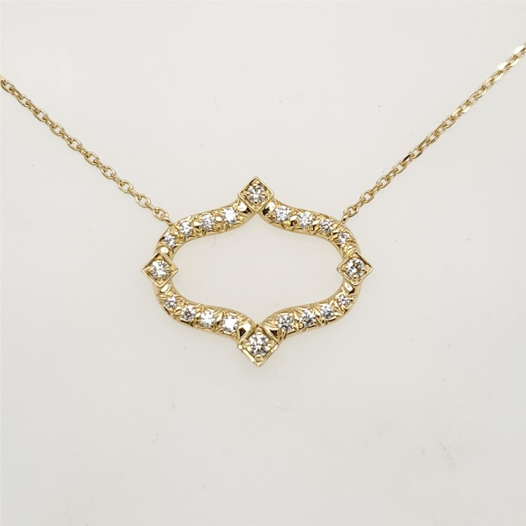 18k Yellow Gold and Diamond Necklace