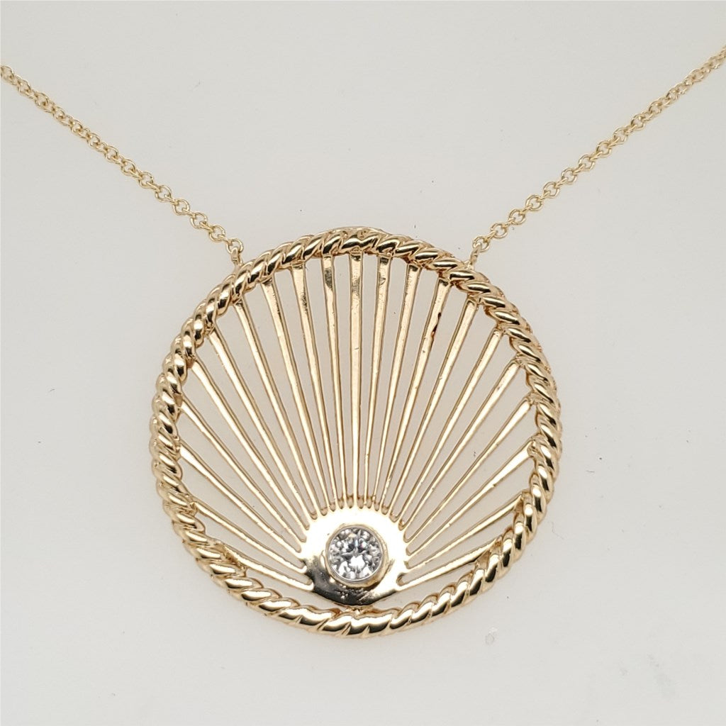 Vintage 14kt Yellow Gold and Diamond Necklace