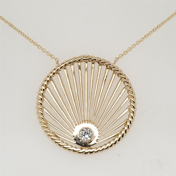 Vintage 14kt Yellow Gold and Diamond Necklace