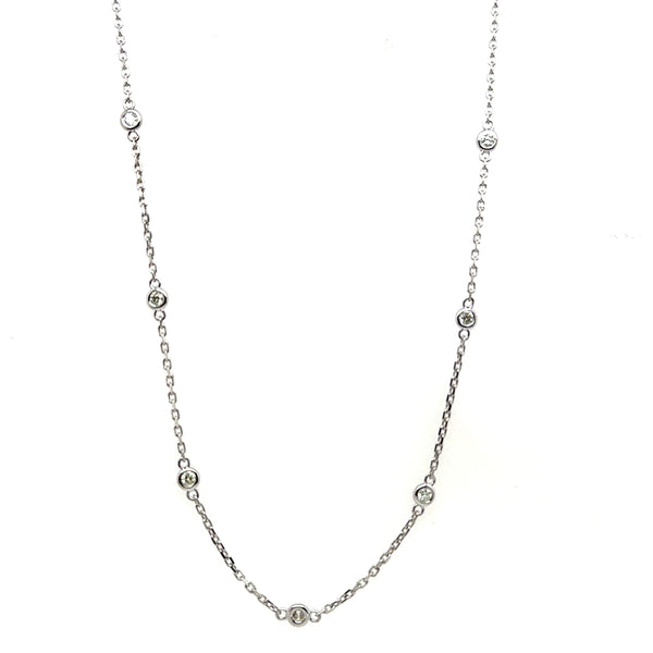 14Kt White Gold 0.33 Ctw Diamonds By The Yard Necklace