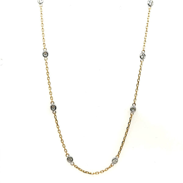 0.50 Ctw 14Kt Two Tone Gold Diamonds By The Yard Necklace