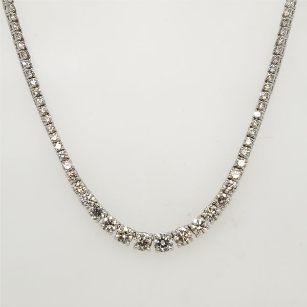 14Kt White Gold 10 Carat Total Weight Diamond Riviera Necklace