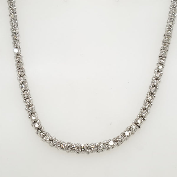 14Kt White Gold 3.50 Carat Total Weight Diamond Riviera Necklace