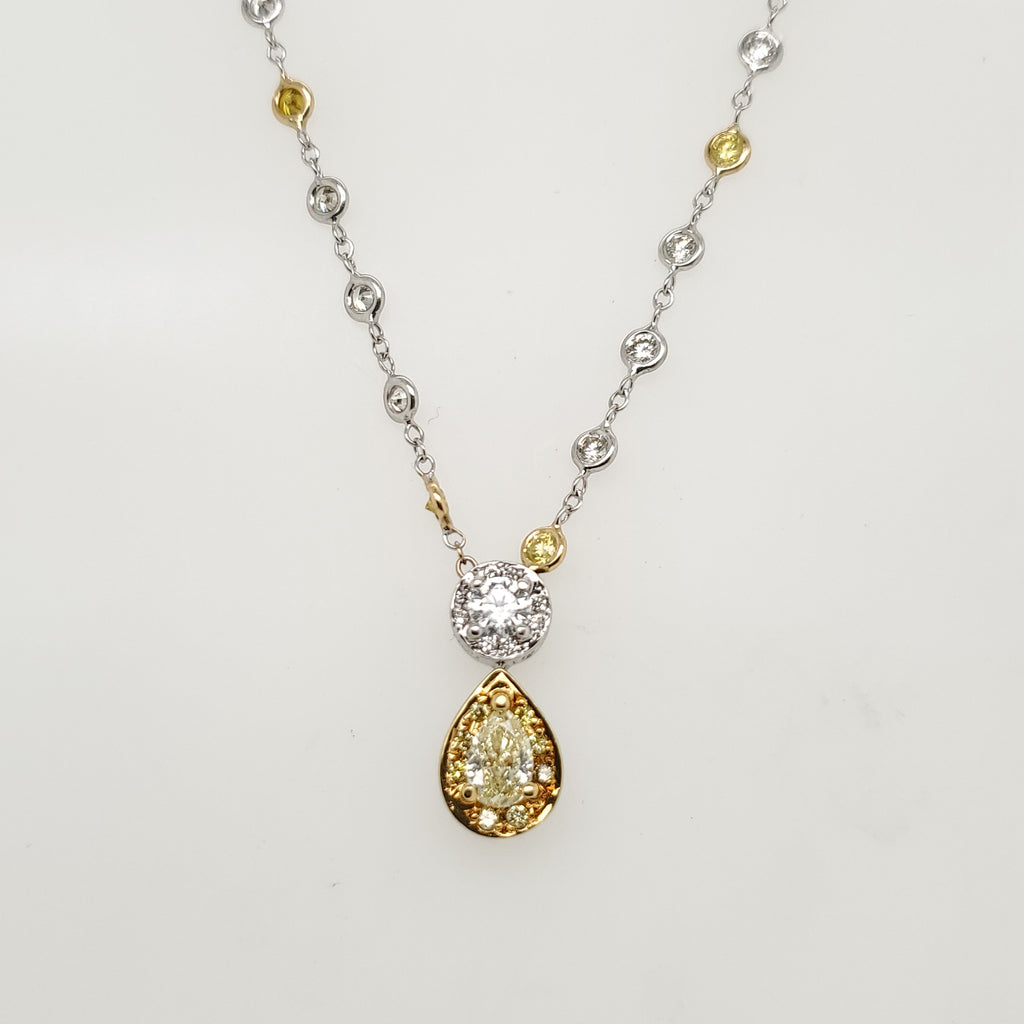 18kt white and Yellow Gold and Diamond Necklace
