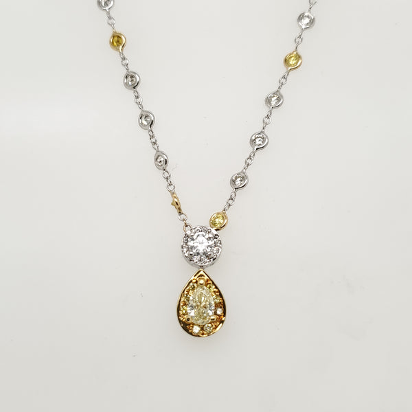 18kt white and Yellow Gold and Diamond Necklace