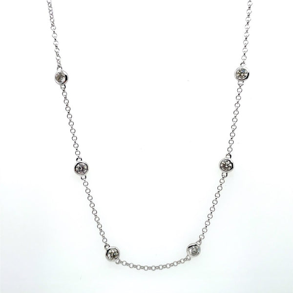 14kt White Gold Diamonds By The Yard Necklace