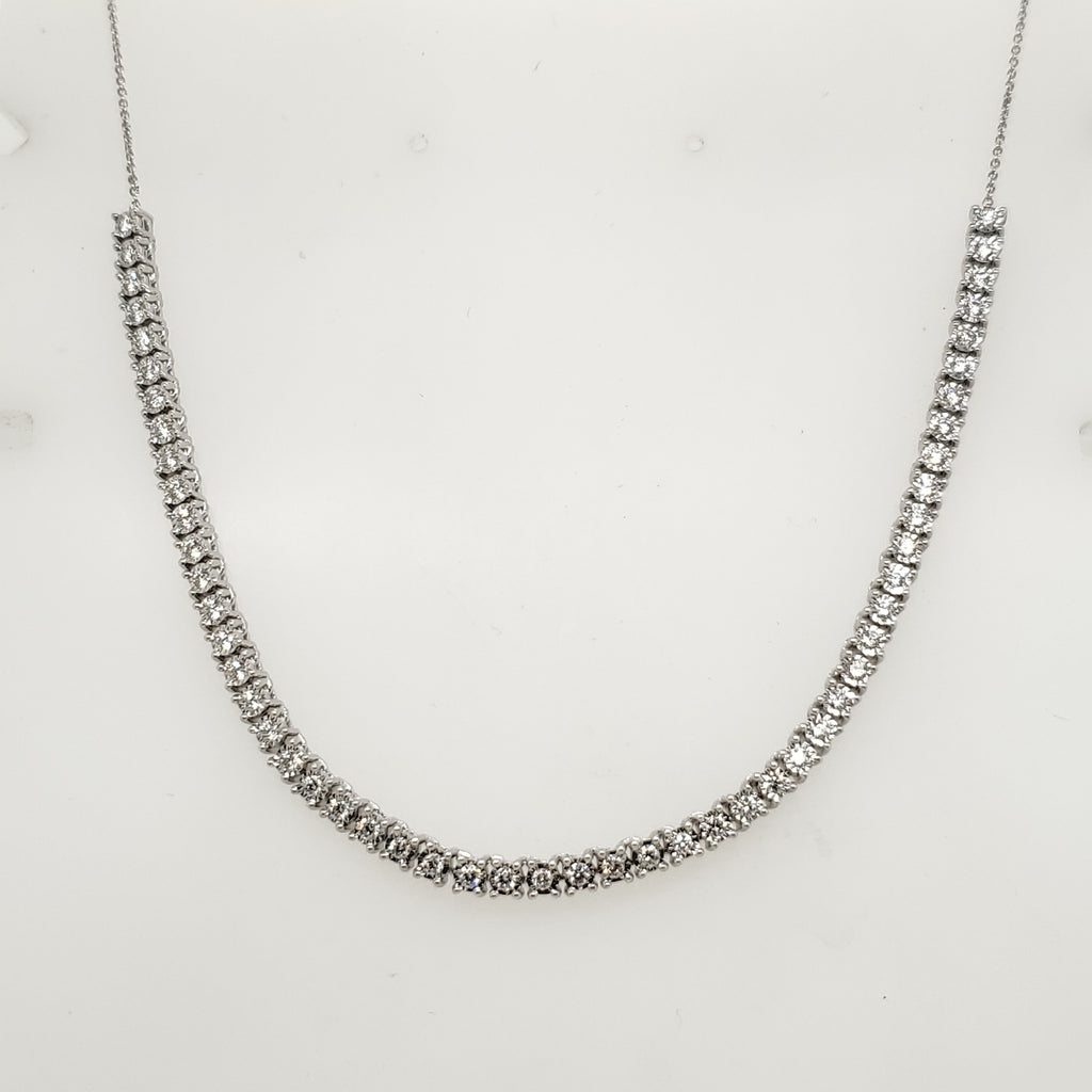 14Kt White Gold .94 Carat Total Weight Diamond Necklace