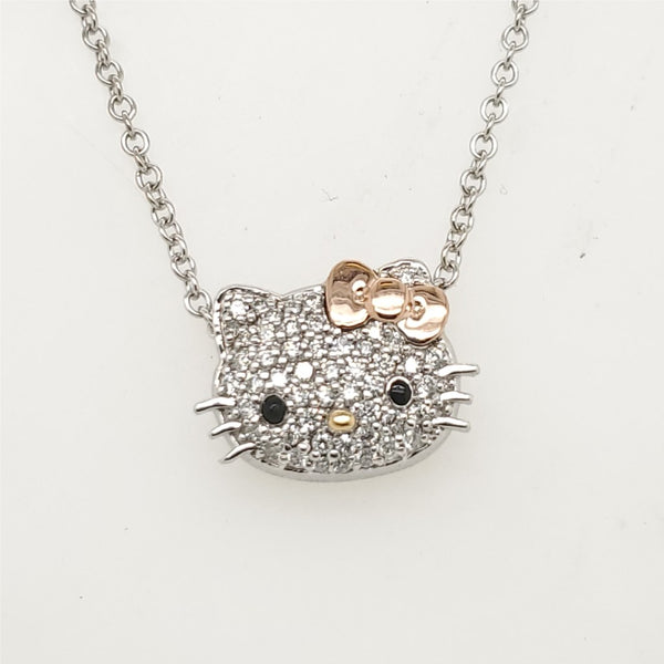 Hello Kitty 18K White Gold And Diamond Necklace By Kimora Lee Simmons