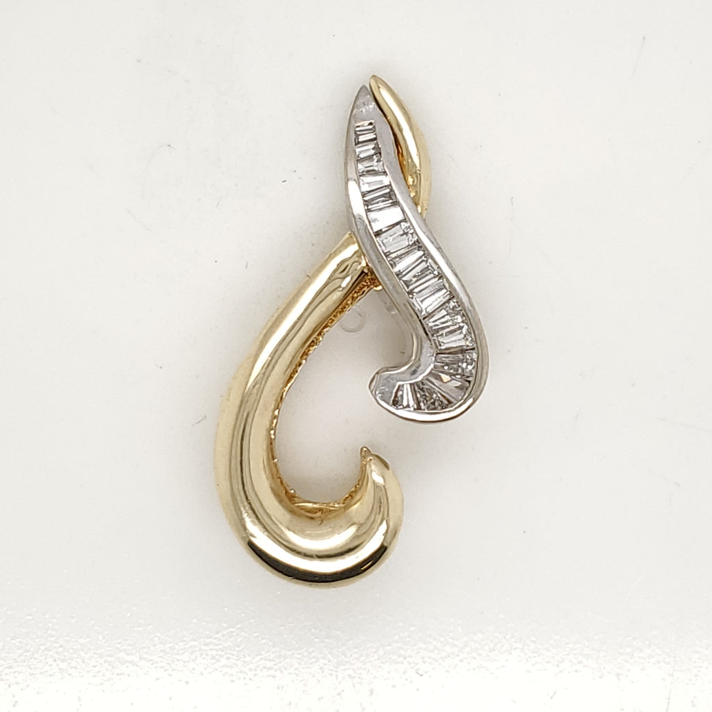 14kt Yellow and White Gold Diamond Necklace Enhancer Pendant