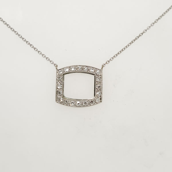Vintage 14kt white Gold and Diamond Necklace