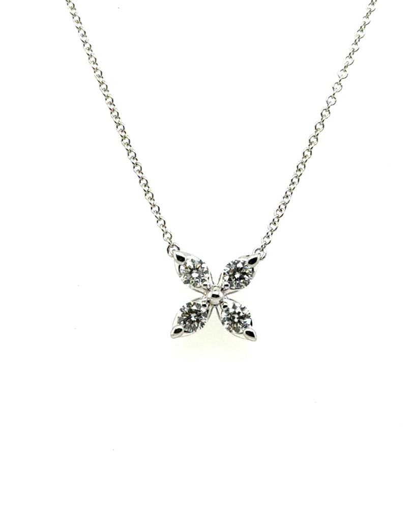 0.37 Ctw14Kt White Gold Stationary Diamond Necklace
