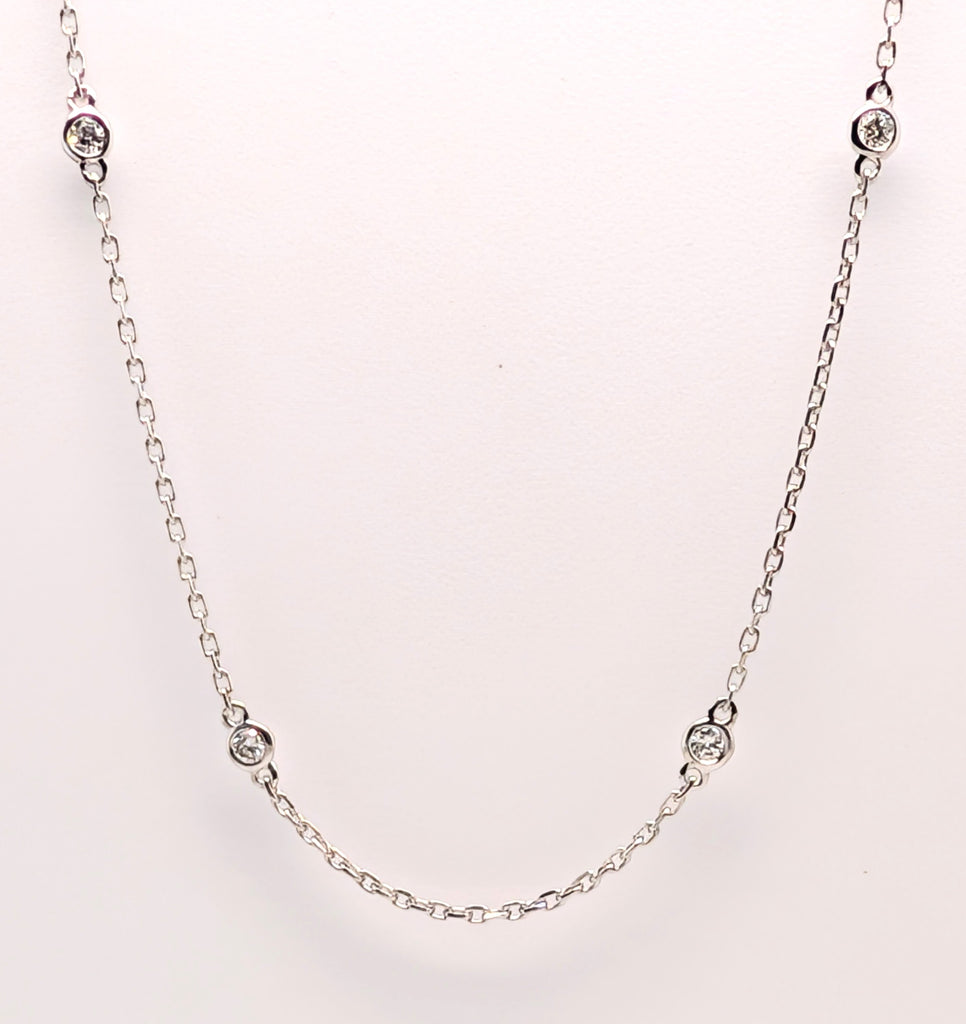14K White Gold 18"" Diamonds by the Yard Necklace 0.35cttw