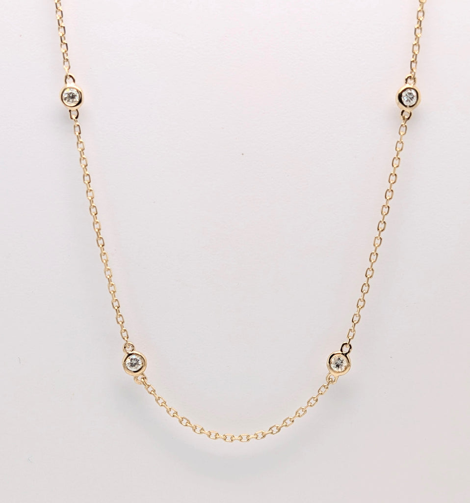 14K Yellow Gold 18"" Diamonds by the Yard Necklace 0.52cttw