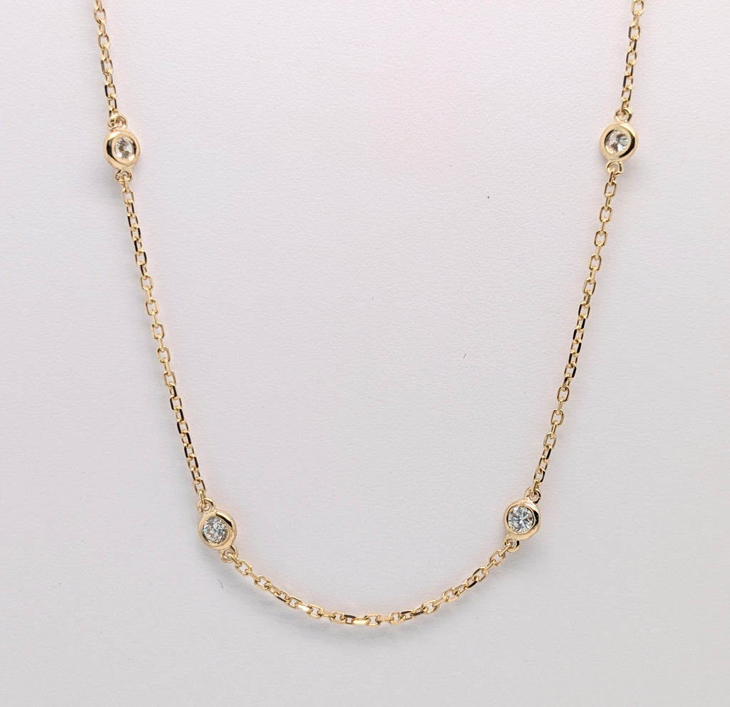 14K Yellow Gold 18"" Diamonds by the Yard Necklace 0.73cttw