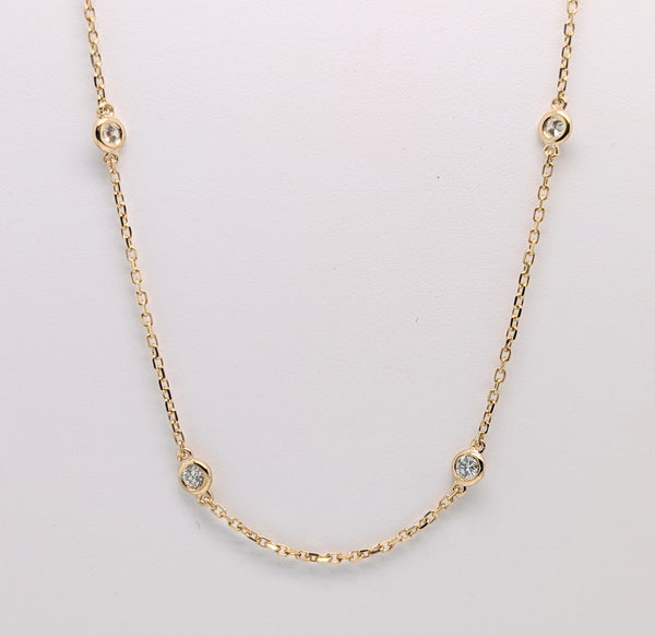 14K Yellow Gold 18"" Diamonds by the Yard Necklace 0.73cttw