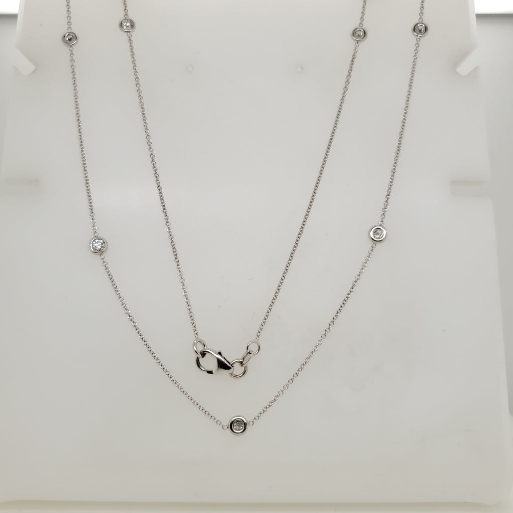 18Kt White Gold Diamonds By The Yard Necklace
