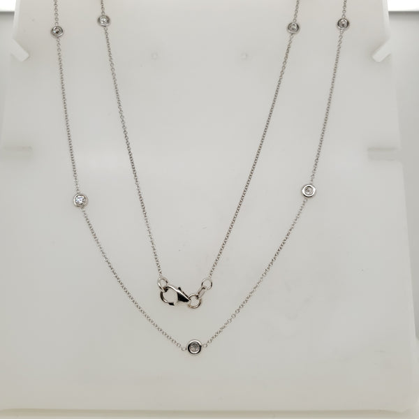18Kt White Gold Diamonds By The Yard Necklace