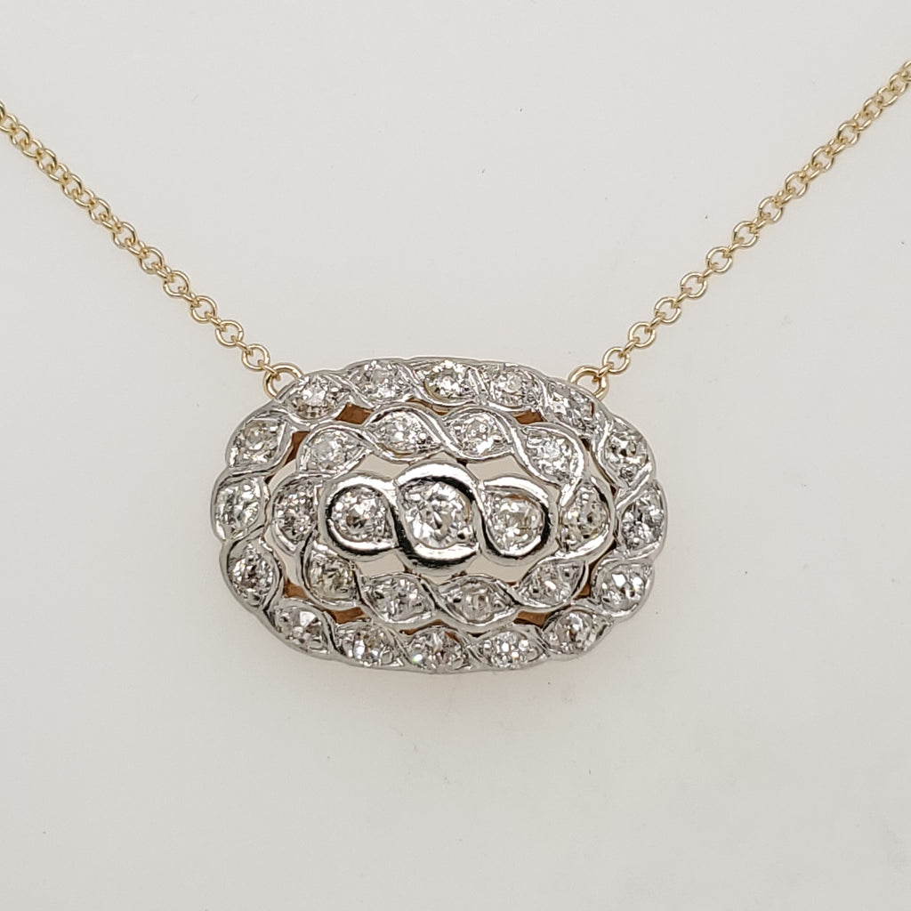 Antique Victorian Platinum and Yellow Gold Diamond Necklace