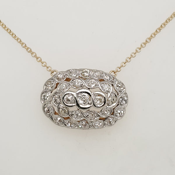 Antique Victorian Platinum and Yellow Gold Diamond Necklace