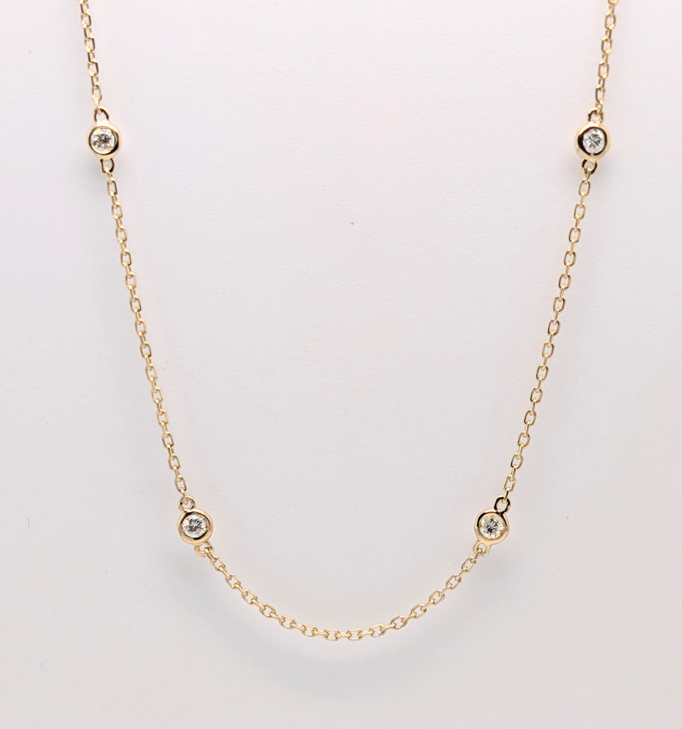 14K Yellow Gold 18"" Diamonds by the Yard Necklace 0.52cttw