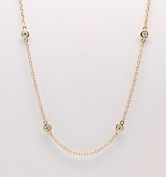 14K Yellow Gold 18"" Diamonds by the Yard Necklace 0.52cttw