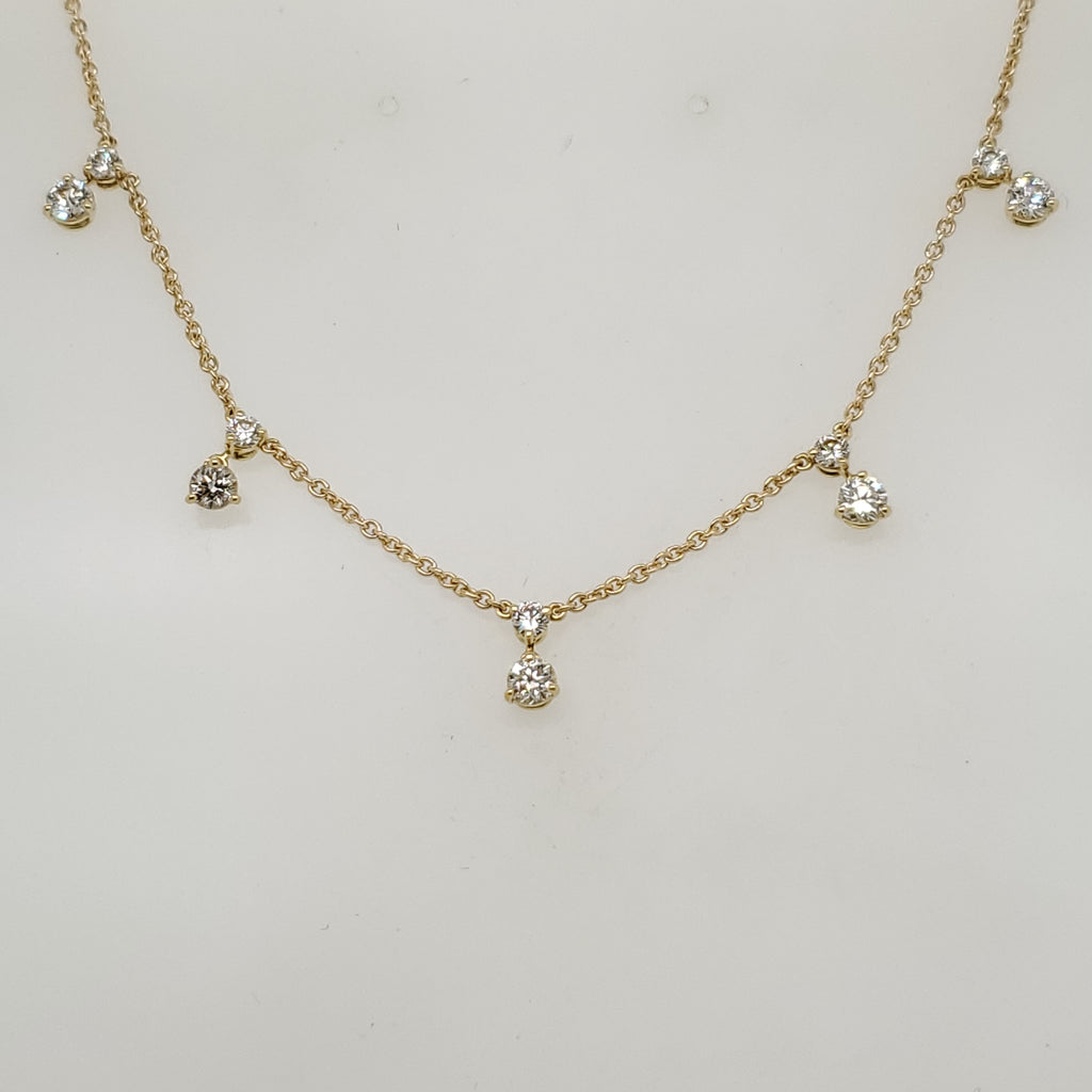 Roberto Coin 18kt Yellow Gold Diamond Station Necklace