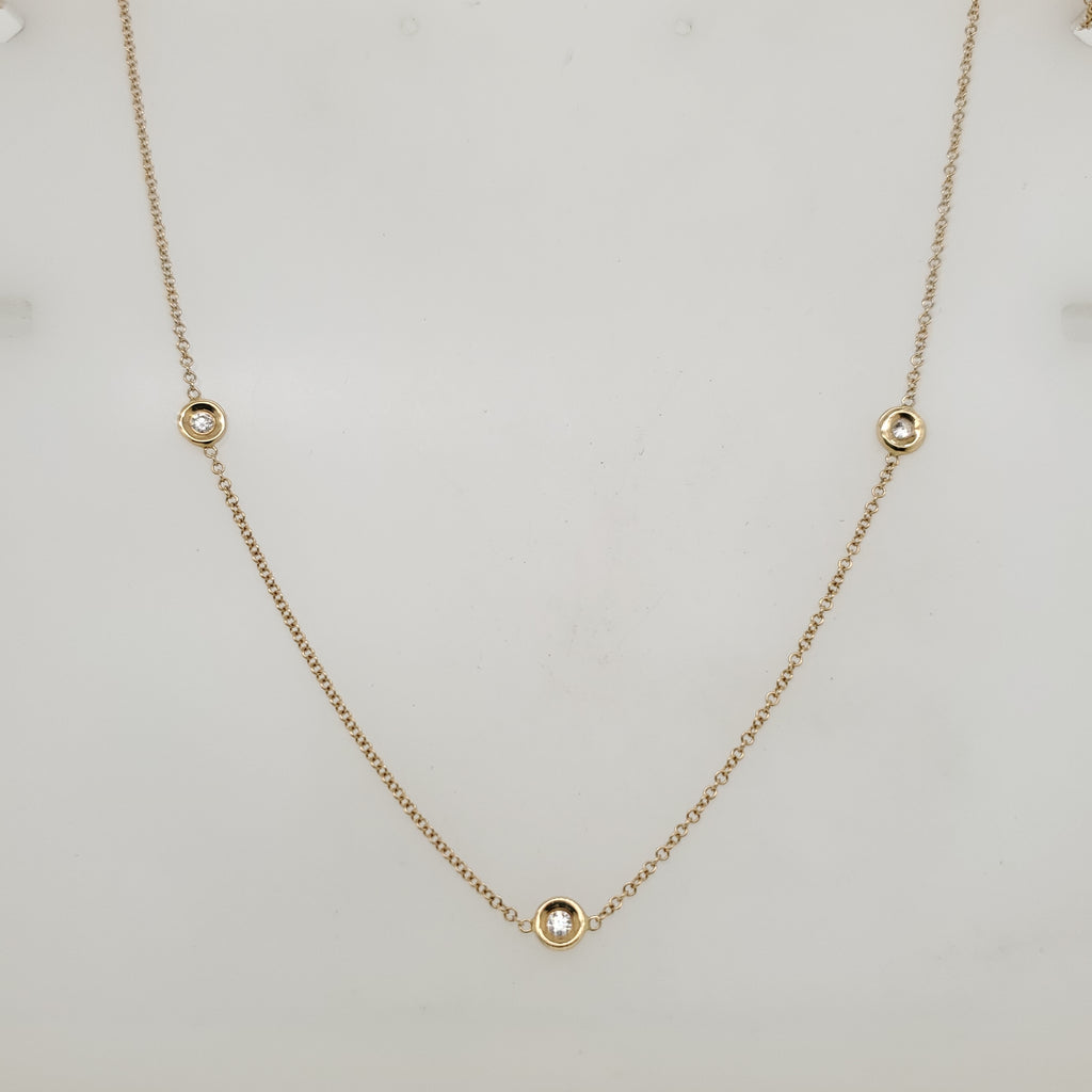 14Kt Yellow Gold Diamonds By The Yard Necklace