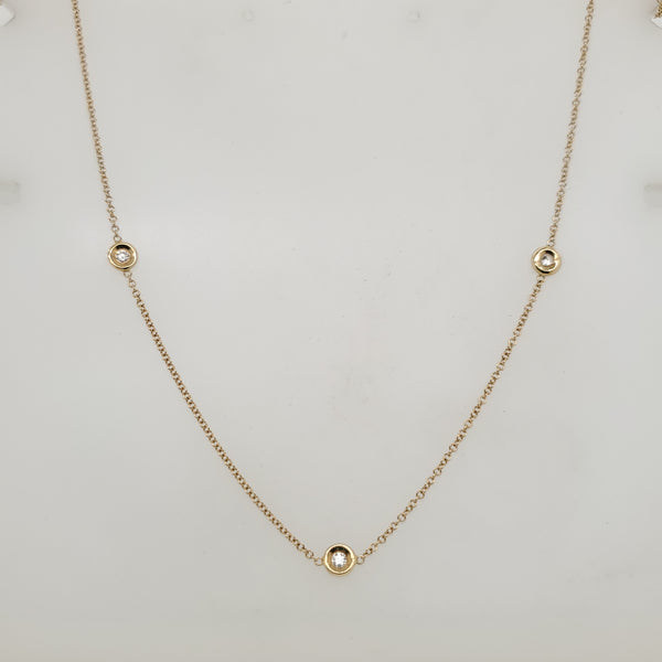 14Kt Yellow Gold Diamonds By The Yard Necklace